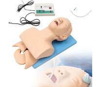 Maniquí de entrenamiento de intubación para el manejo de las vías respiratorias, kit de entrenamiento médico para adultos para intubación oral y nasal, modelo de enseñanza realista para entrenamiento