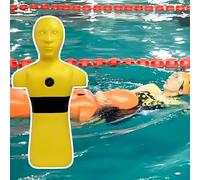 Maniquí de entrenamiento de rescate acuático, maniquí de simulación de prevención de ahogamientos para piscina, playa, río, modelo de taladro de rescate de bomberos con drenaje rápido, naranja