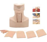 Maniquí de entrenamiento de traqueotomía - Modelo de simulador de traqueotomía con funda de aluminio para hospitales, escuelas, centros de investigación