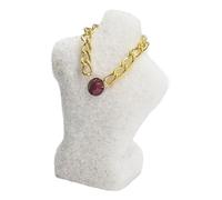 Maniquí de exhibición de collares en miniatura de 1/12 con flocado y joyería extraíble para decoración de tiendas antiguas, embalaje transparente grande para cumpleaños