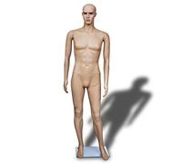Maniquí de hombre para escaparate: 6 piezas, giro 360°, PE ecológico, beige, talla 54, zapato 42