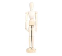 Maniquí de madera para artistas, modelo de figura articulada flexible de metal de madera maciza, de marioneta articulable para dibujo masculino, herramienta de referencia de anatomía que apoya