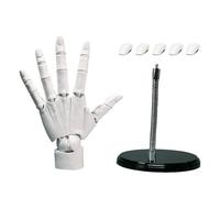 Maniquí de mano - Maniquí Hannd con base | Maniquí articulado | Modelo Hannd flexible ajustable | Adecuado para práctica de dibujo y exhibición de joyas, Refer to description, ABS y PVC