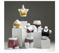 Maniquí De Medio Cuerpo Femenino Con Forma De Vestido, Modelo Para Exhibición De Ropa Interior, Soporte De Maniquí Desmontable Con Base Metálica(H)