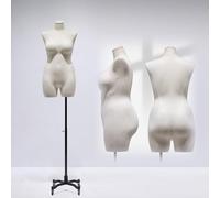 Maniquí de Medio Cuerpo Negro Ajustable de Talla Grande con Soporte. Maniquí de Altura Ajustable para exhibir Moda Femenina en escaparates, Ideal para Tiendas minoristas y sastrería (Talla: