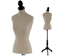 Maniquí de modista T220 ajustable (torso femenino) con trípode de espuma - marfil