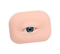 Maniquí de Ojos de Silicona Reutilizable para Práctica de Pestañas Postizas - Modelo de Ojo Compacto para Principiantes y Profesionales- Azul Derecha