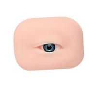 Maniquí de Ojos de Silicona Reutilizable para Práctica de Pestañas Postizas - Modelo de Ojo Compacto para Principiantes y Profesionales- Azul Izquierda