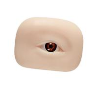 Maniquí de Ojos de Silicona Reutilizable para Práctica de Pestañas Postizas - Modelo de Ojo Compacto para Principiantes y Profesionales- Marrón Izquierda