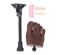 Maniquí de pie para práctica de uñas con soporte, modelo de pie de silicona flexible y realista, pie de práctica suave para entrenamiento de manicura, incluye 12 piezas de uñas y (Pie derecho)