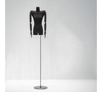 Maniquí de sastre ajustable para mujer con base de metal grueso, soporte de exhibición de vestido de medio cuerpo, fácil de montar y almacenar