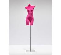 Maniquí de Terciopelo con Curvas para lencería y Trajes de baño. Torso Rosa para exhibición de Moda con Soporte para escaparates y fotografía de Productos. Ideal para Tiendas y escaparates d