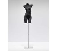 Maniquí de Terciopelo Negro con Curvas para lencería y Trajes de baño, Torso Femenino con Soporte para escaparates y fotografía de Productos.