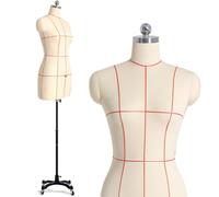 Maniquí de torso femenino, forma de vestido profesional para diseño de ropa, altura ajustable para coser y drapear con base de metal estable y ruedas de 360°