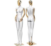 Maniquí femenino de cuerpo completo, exhibición realista de 73.8 pulgadas con rotación de cabeza y brazo, incluye base de metal resistente para uso en tienda o sala de exposición
