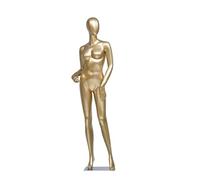Maniquí Femenino De Cuerpo Entero Dorado Brillante con Base, para Ropa, Lencería y Fajas Moldeadoras