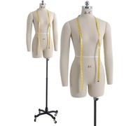 Maniquí femenino de sastrería con brazos suaves, maniquí de altura ajustable en forma de torso con ruedas, perfecto para modistas