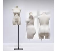 Maniquí Femenino de Talla Grande Ajustable con Torso y Soporte, Color Negro, para exhibición de Vestidos de Medio Cuerpo, Ideal para Tiendas de Moda, sastrería y escaparates.