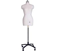 Maniquíes De Costura, Vestido Femenino A Media Escala, Modelo De Sastre, Torso con Soporte De Rueda, for Entrenamiento/Corte De Diseño(White,XXL-Model 88)