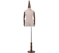 Maniquíes Maniquí de sastre con forma de vestido for mujer, Torso femenino, exhibición de cuerpo, espectáculo de diseñador, accesorios de modelo infantil, ropa desmontable, combina con madera(A)