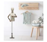 Maniquíes Maniquí Torso Infantil Busto Maniquies Torso con Una Cabeza Desmontable, Ajustable Maniquies Infantil con Base Redonda Madera para La Exhibición Escaparates ( Color : B , Size : 120# )