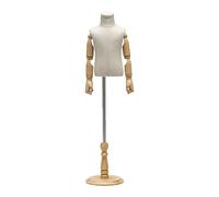 Maniquíes Maniquíes Infantil Maniquies Torso, Ajustable Niñas Y Niños Maniquí Torso con Base Redonda De Madera Exhibición De Escaparates De Bufandas De Ropa ( Color : B , Size : 135# )