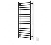 Manissa Greened House toallero electrico baño en Acero Inoxidable, Acabado Pulido Espejo, Serie Siena, Montaje en Pared, A1000mm x L400mm, Negro Mate