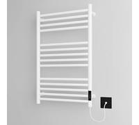 Manissa Toallero de acero inoxidable eléctrico con función de secado, blanco, 500 x 720 mm, calentador de toallas energéticamente eficiente