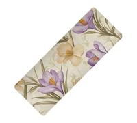 Manitoba Prairie Crocus Beauty Summer Flower - Esterilla de yoga plegable de goma natural antideslizante, grosor de 1 mm con tapete de yoga, tapete para ejercicio, 180 x 66 cm, para yoga caliente