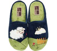 Manitu Zapatillas de casa, Pantuflas Mujer, Azul, 42 EU