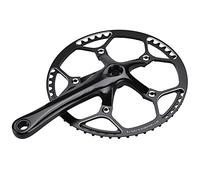 Manivela de una sola velocidad, juego de bielas ligeras de aleación de aluminio, fácil instalación para modificación de bicicleta plegable (color: negro)