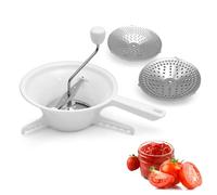 Manivela para molinillo de alimentos, con 3 discos de fresado, triturador de puré de patatas de plástico, colador de tomate, colador de puré de frutas, molinillo de alimentos para