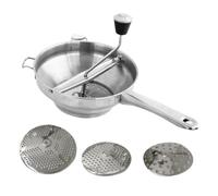 Manivela Para Molino De Alimentos - Trituradora De Alimentos De Acero Inoxidable, Sistema Portátil De Tres Discos De Fresado, Picadora De Cocina Rotativa | Equipo De Fabricación De Patatas De