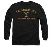 manji-devlin corporation Yellowstone Arched Logo Mens Long Sleeve T Shirt Camiseta, Negro, XXL Unisex Adulto