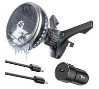 MANKIW Cargador de Coche MagSafe 15W, Soporte Magnético para iPhone Air/17/16/15/14/13/12, Cargador Inalámbrico con Luces LED RGB y Radiador de Enfriamiento, Compatible con Fundas MagSafe y Android