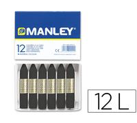 Manley Crayon 12 Unidades Negro