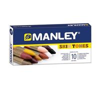 Manley - Estuche 10 Unidades Ceras Diversidad de Colores | Creatividad sin Límites | Skin Tones (Colores de la Piel) | Para Todas las Edades