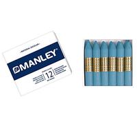 Manley MNC04840 - Pack de 12 ceras, color celeste claro
