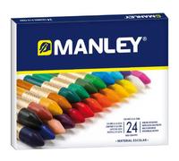 Manley pack de 24 ceras blandas de trazo suave - ideal para gran varie