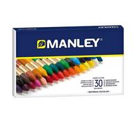 Manley Pack de 30 Ceras Blandas - Trazo Suave - Amplia Gama de Colores