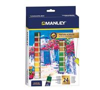 Manley - Pinturas Acrílicas 24 Piezas | Diversidad de Colores | Creatividad sin Límites | Colores Surtidos | Para Todas las Edades | Aventura de Color