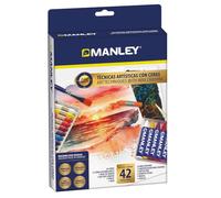 Manley set ténicas artísticas con ceras 24 piezas | Ideal para artistas principiantes | Ceras Acuarelables | Ceras Manley| Set para desarollar tu creatividad