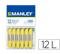 Manley Unicolor Crayon Verde Amarillo Claro N.47 Caja de 12 Unidades