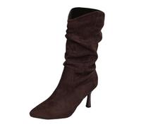 MaNMaNing - Botines con punta puntiaguda y tacones de aguja para otoño e invierno, de moda informal, para mayor comodidad, café, 41 EU