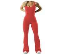 MaNMaNing Elegante mono para mujer, mono de verano, corto, para invitado de boda, elegante, para bodas, rojo, XL