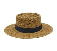MaNMaNing Elegante sombrero para actividades al aire libre de moda: sombrero de barco calado con forma estructurada para ocio casual, marrón, Talla única