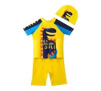 MaNMaNing Kinder Schwimmanzug mit Auftrieb Schwimmlernhilfe Trainingsanzug atmungsaktiv Strand Sommer Einteiler Mädchen Jungen (Yellow, 120-XXL)