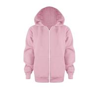 MaNMaNing Kinder Sweatshirt mit Reißverschluss Kapuze Langarm Einfarbig Warme Jacke Mädchen Jungen (6-7 Years)