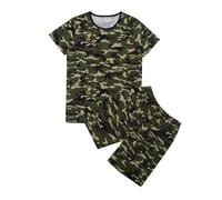 MaNMaNing Kinder Tarnanzug T-Shirt und Shorts Set Camouflage Outdoor Training Sommer atmungsaktiv Set Mädchen Jungen (Camouflage, 3-4 Years)