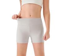 MaNMaNing Mädchen hohe Taille Yoga Tanzshorts Bequem Sport Capri weich elastisch Gymnastik Shorts Kinder Sommer Freizeithose Mädchen (Grey, 11-12Years)
